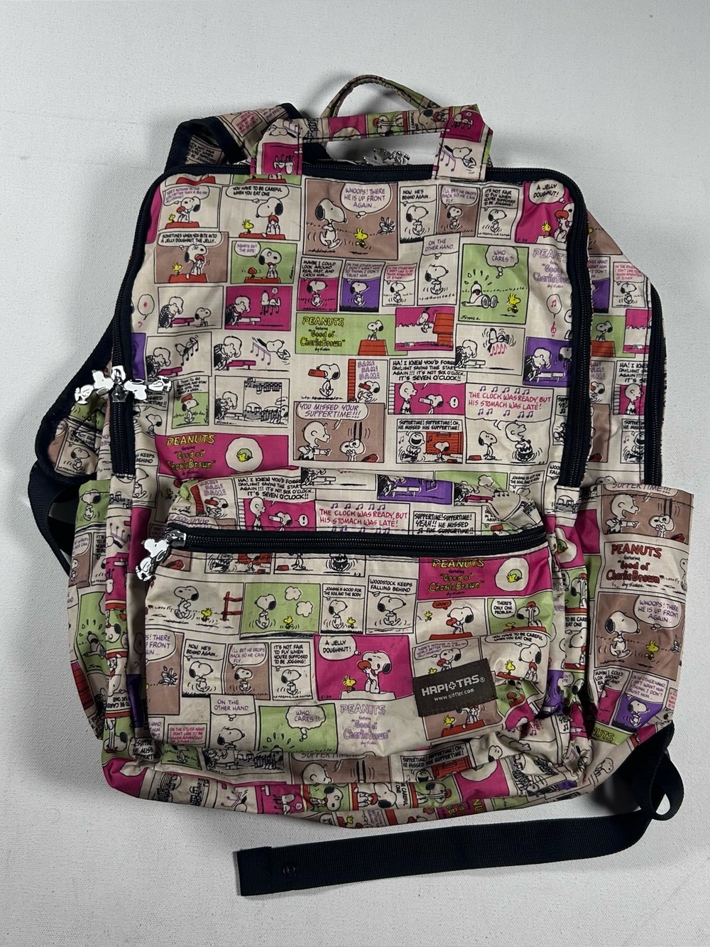 Snoopy Hapitas Backpack With Handle HAP0103-PN-P Carry-On Comic Strip AOP